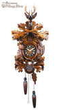 Cuckoo Clock Quartz - Traditional After the Hunt Scene 2 German Cuckoo Clock battery operated After the hunt scene
