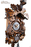 Cuckoo Clock Quartz - Traditional Before the Hunt Scene German Cuckoo Clock battery operated before the hunt scene