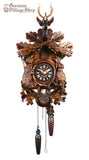 Cuckoo Clock Quartz - Traditional Before the Hunt Scene German Cuckoo Clock battery operated before the hunt scene