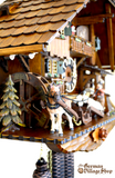 Cuckoo Clock Mechanical 8 Day - Hones Chalet with Horse and Cart German Cuckoo Clock 8 day mechanical black forest chalet with music horse logging cart and mill