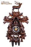 Cuckoo Clock Mechanical 8 Day - Hones Musical Before the Hunt Scene German Cuckoo Clock 8 day mechanical Hones traditional cuckoo clock from the black forest before the hunt scene