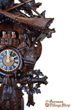 Cuckoo Clock Mechanical 8 Day - Hones Ornate After the Hunt Scene German Cuckoo Clock 8 day mechanical Hones chalet from the black forest traditional hunting cuckoo clock