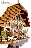 Cuckoo Clock Mechanical 8 Day - Hones Chalet with Hunter and Deer German Cuckoo Clock 8 day mechanical Hones chalet from the black forest hunter with hand carved wooden deer and stag figurines