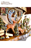 Cuckoo Clock Mechanical 8 Day - Hones Chalet with Hunter and Deer German Cuckoo Clock 8 day mechanical Hones chalet from the black forest hunter with hand carved wooden deer and stag figurines