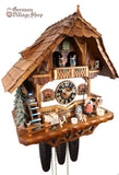 Cuckoo Clock Mechanical 8 Day - Hones Musical with Bellringer German Cuckoo Clock 8 day mechanical black forest chalet with moving bell wringer and music