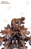 Cuckoo Clock Mechanical 8 Day - Hones Traditional With Bears German Cuckoo Clock 8 day mechanical Hones from the black forest  featuring oak leaves and hand carved bears
