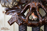 Cuckoo Clock Mechanical 8 Day - Hones Painted Traditional Hunters Hones Hunting Clock with small fox hiding from hunter