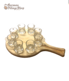 Schnapps Board - Round "Schnapsrunde" come with 8 Shot Glasses Schnapps board, schnapps shot glasses serving suggestion of schnapps, schnapps board for sale