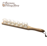 Schnapps Board - 50cm Long Board "Schnapsrunde" Comes with 6 Shot Glasses Schnapps board, schnapps shot glasses serving suggestion of schnapps, schnapps board for sale