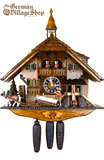 Cuckoo Clock Mechanical 8 Day - Hones Chalet with Horse and Cart German Cuckoo Clock 8 day mechanical black forest chalet with music horse logging cart and mill