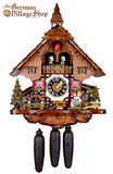 Cuckoo Clock Mechanical 8 Day - Hones Standing Kissing Couple German Cuckoo Clock 8 day mechanical Hones chalet from the black forest Kissing Couple figurine