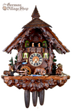 Cuckoo Clock Mechanical 8 Day - Hones Forest Chalet with Bears Black Forest Hones Cuckoo Clock. Forest Chalet with dark stained timber and bears with bear cubs