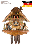 Cuckoo Clock Mechanical 8 Day - Hones Woman Ringing Bell Cuckoo Clock Mechanical 8 Day - Hones Woman Ringing Bell