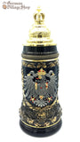 Beer Stein - Pewter German eagle with gold lid 1/2 L Beer Stein - Pewter German eagle with gold lid 1/2 L