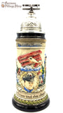 Beer Stein - Rustic Red Baron with Pewter Plane Lid 1/2L German beer stein featuring the historic red Barron design and pewter plane lid. featured in The German Village Shop Hahndorf South Australia