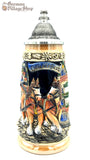 Beer Stein - Coloured Oktoberfest Beer Wagon 1/4L German beer stein with Oktoberfest fest scene and pewter lid. Featured in The German Village Shop Hahndorf South Australia