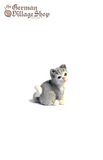 Wooden Figurine - Grey Cat Sitting German wooden figurine, hand carved wooden figurine, wooden decoration, cuckoo clock figurine grey cat