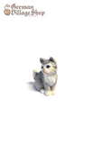 Wooden Figurine - Grey Cat Sitting German wooden figurine, hand carved wooden figurine, wooden decoration, cuckoo clock figurine grey cat