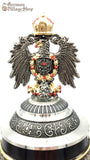 Beer Stein Traditional - 1/2 L Rustic/colour cities & pewter eagle lid German beer stein with rustic finish and pewter eagles featured in The German Village shop Hahndorf South Australia
