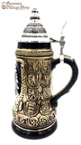 Beer Stein - Eagle and Crest 1/4L German beer stein, Beer mug, German stein made in Germany, western Germany clay stein, stein with pewter lid, collector beer steins