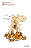 Wooden Christmas Pyramid - 25cm Nativity Scene (2 tiered) German wooden Christmas pyramid, Christmas decorations, Christmas pyramid with fan, spinning top, nativity pyramid