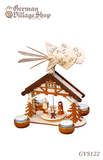 Wooden Christmas Pyramid - 22cm Haus Nativity scene German wooden Christmas pyramid, Christmas decorations, Christmas pyramid with fan, spinning top, nativity pyramid