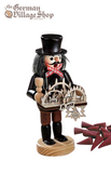 Smoker Figure Black Coat - Wooden Man with 3 Christmas Arch on Tray German smokers, Christmas smoker decorations, incense christmas decorations, Rauchermann