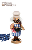 Smoker Figure - 13cm Chef with Apron and Holding Pan German smokers, Christmas smoker decorations, incense christmas decorations, Rauchermann