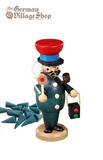 Smoker Figure - 13cm Traffic Worker Holding Sign German smokers, Christmas smoker decorations, incense christmas decorations, Rauchermann
