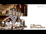 Cuckoo Clock Mechanical 8 Day - Hones Chalet & Wood Carver Video showing German Cuckoo Clock 8 day mechanical Hones chalet featuring black forest scene.