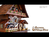 Cuckoo Clock Mechanical 8 Day - Hones Chalet & Wood Chopper German Cuckoo Clock 8 day mechanical Hones chalet from the black forest with wood chopper