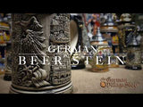 Beer Stein - Rustic Eagle with German Cities1/4L German beer stein with rustic finish and pewter lid. Featured in The German Village shop Hahndorf South Australia