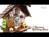 Cuckoo Clock Quartz - Stained Wood Chalet Video of battery operated cuckoo clock chalet design with Coo Coo call