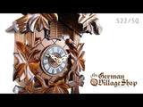 Cuckoo Clock Quartz - Traditional Maple Leaves and Deer Head Video of battery operated cuckoo clock with Coo Coo call