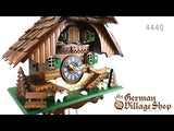 Cuckoo Clock Quartz - Stained and Natural Wood Chalet Video of battery operated cuckoo clock chalet design with Coo Coo call