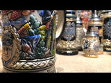 Beer Stein - Rustic Red Baron with Pewter Plane Lid 1/2L German beer stein featuring the historic red Barron design and pewter plane lid. featured in The German Village Shop Hahndorf South Australia