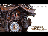 Cuckoo Clock Mechanical 8 Day - Hones Ornate After the Hunt Scene Video of 8 day mechanical cuckoo clock with Coo Coo call with music traditional hunting clock