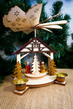 Wooden Christmas Pyramid - 19cm Nativity Haus German wooden Christmas pyramid, Christmas decorations, Christmas pyramid with fan, spinning top, nativity pyramid