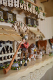 Cuckoo Clock Mechanical 8 Day - Hones Nautral Timber Chalet German Hones Cuckoo Clock 8 day mechanical black forest chalet with music, natural timber alpine horn