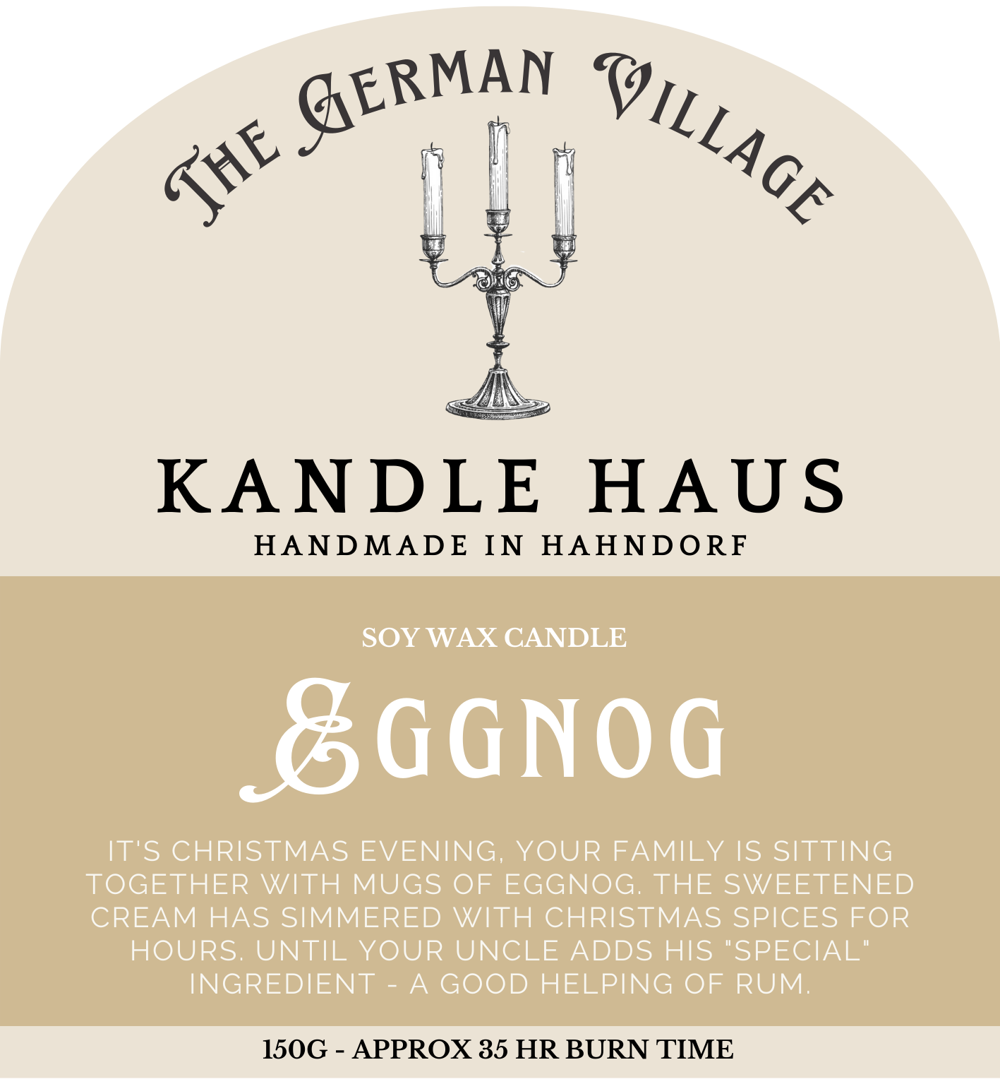 Kandle Haus Candle Eggnog (small) The German Village Shop Hahndorf