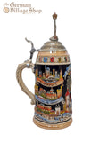 Beer Stein - German cities, crests and pewter eagle lid 1 L