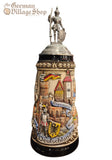 Beer Stein - Rustic Germany with Pewer Knight 1/2L