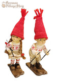 Christmas Decoration - Skier Doll Skiing Boy/Girl (14cm)