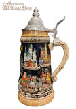 Beer Stein - Coloured German Eagle and City 1/4 L