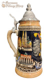 Beer Stein - Coloured German Eagle and City 1/4 L