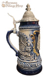 Beer Stein - Munich With Pewter Emblem (Blue) 1/4L