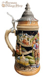 Beer Stein - Coloured Bavarian Panorama 1/4L