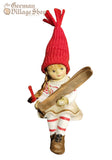 Christmas Decoration - Skier Doll Sitting Boy/Girl (13cm)