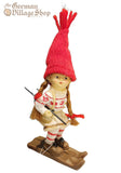 Christmas Decoration - Skier Doll Skiing Boy/Girl (14cm)