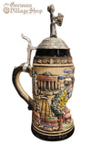 Beer Stein - Rustic Oktoberfest with Waitress Pewter 1L